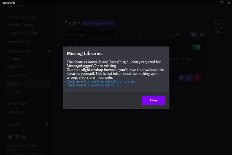 install missing libraries