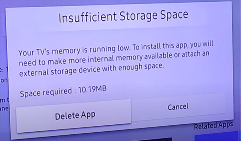 Insufficient Storage Space