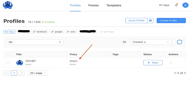Profiles Page Profiles Page