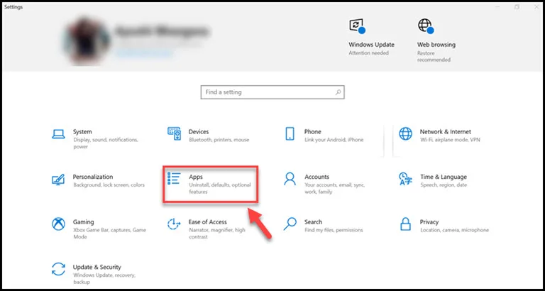 windows app settings