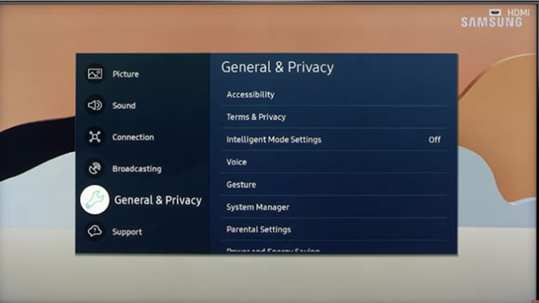 Choose General &Amp; Privacy