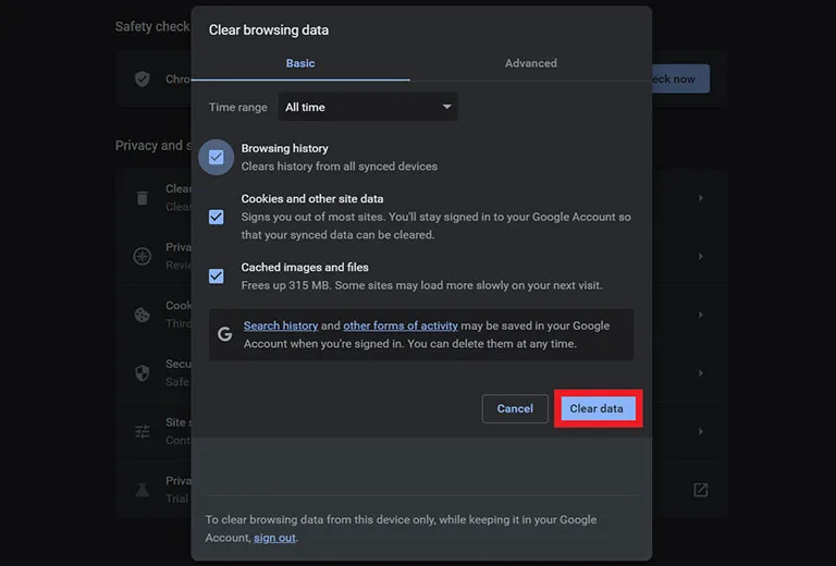 Clear Cache on Google Chrome Clear Cache on Google Chrome