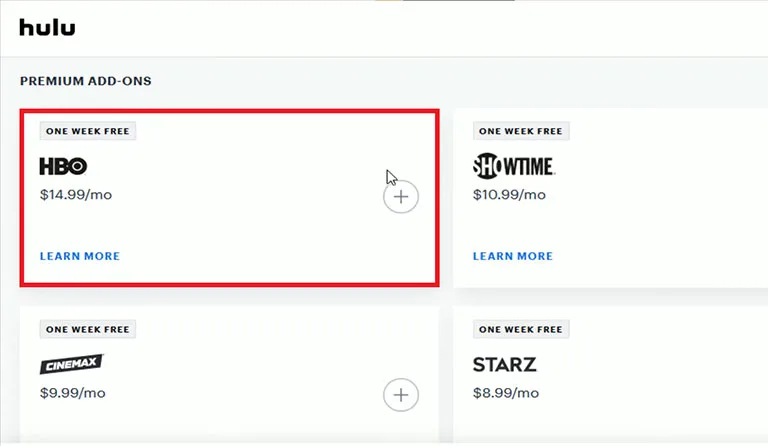 Click on HBO to Add