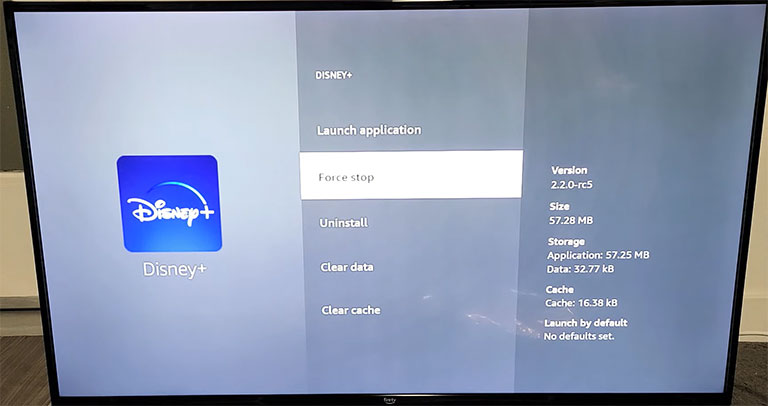 Force Stop The Disney Plus App And Clear Cache