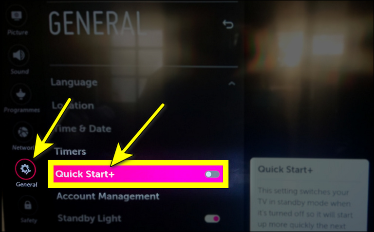 Go To General Then The Quick Start Option And Turn It Off