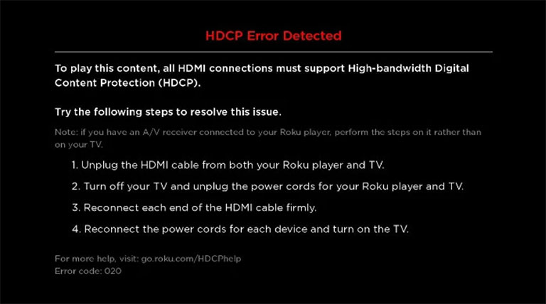Hdcp Error Detected