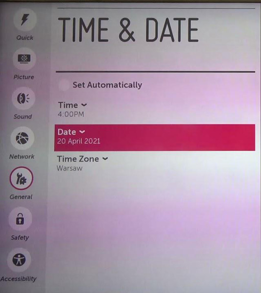 Lg Tv Time And Date Settings