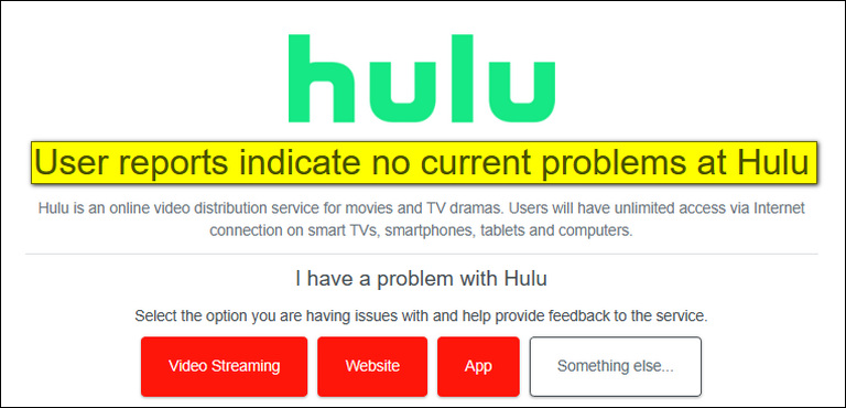 Check Hulu Status On Downdetector