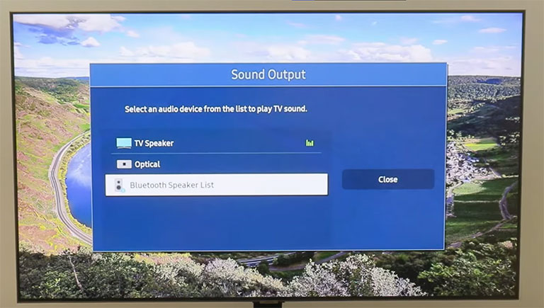 Bluetooth Speaker List Option In Sound Output On Tv