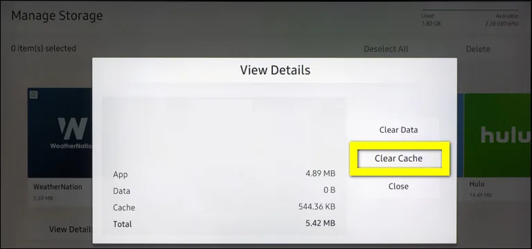 Go to the Hulu App and Clear Its Cache