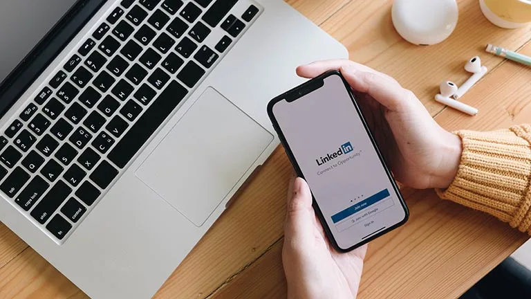 LinkedIn App on Phone LinkedIn App on Phone