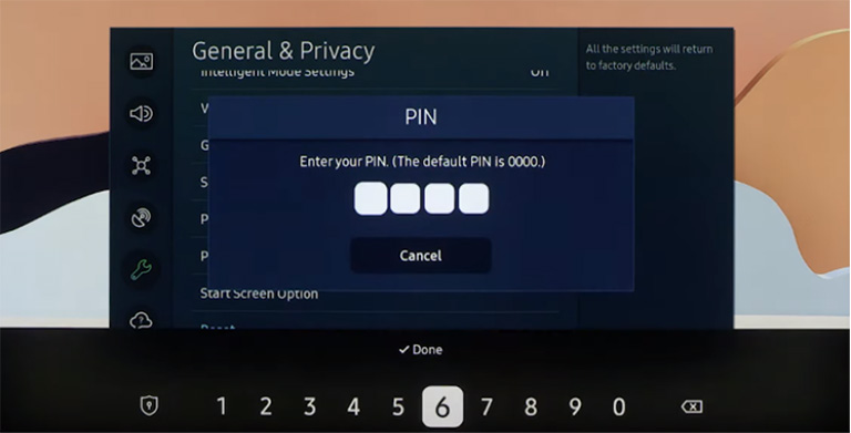 Enter Samsung Tv Pin