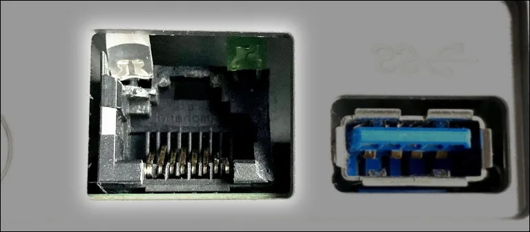 Ethernet and USB Ports