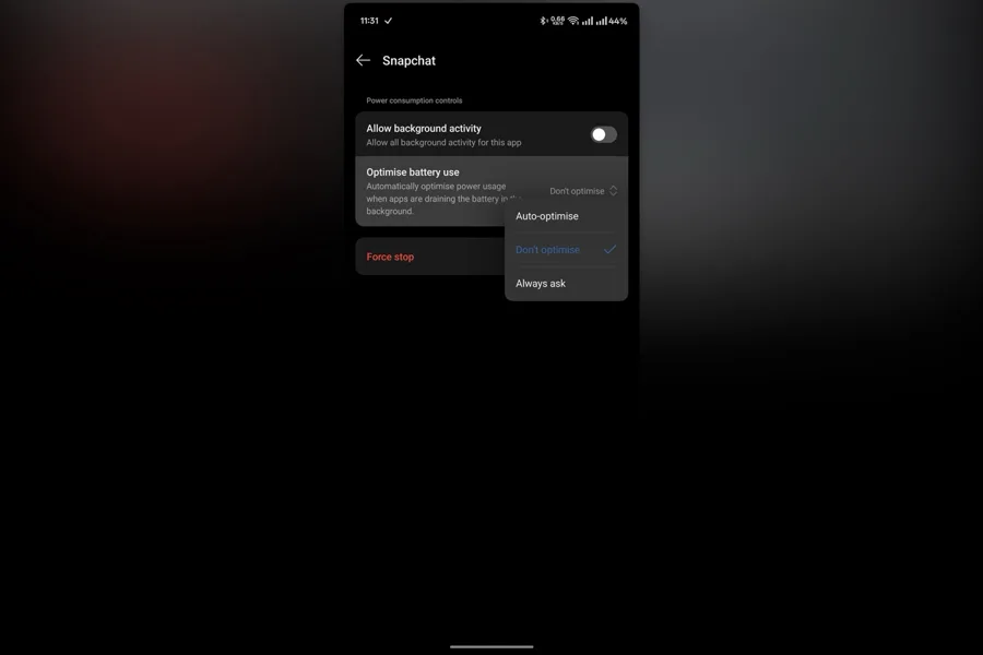 Snapchat app battery optimization Snapchat app battery optimization