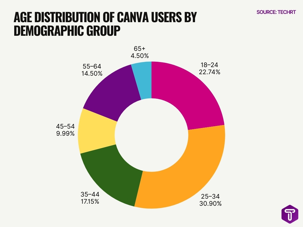 Age Distribution Of Canva Users By Demographic Group