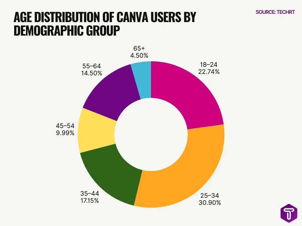 Age Distribution Of Canva Users By Demographic Group Age Distribution Of Canva Users By Demographic Group