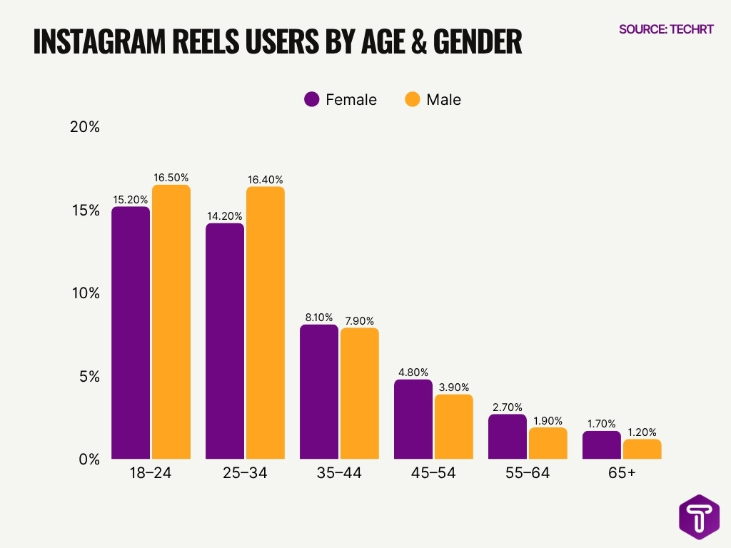 Instagram Reels Users By Age Gender